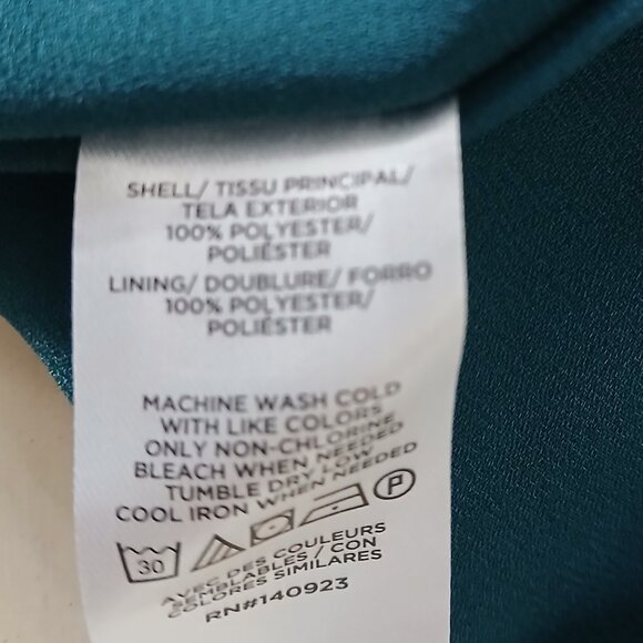 LOFT blouse - size small - dark green with gold, burgundy, white pattern - Picture 7 of 8